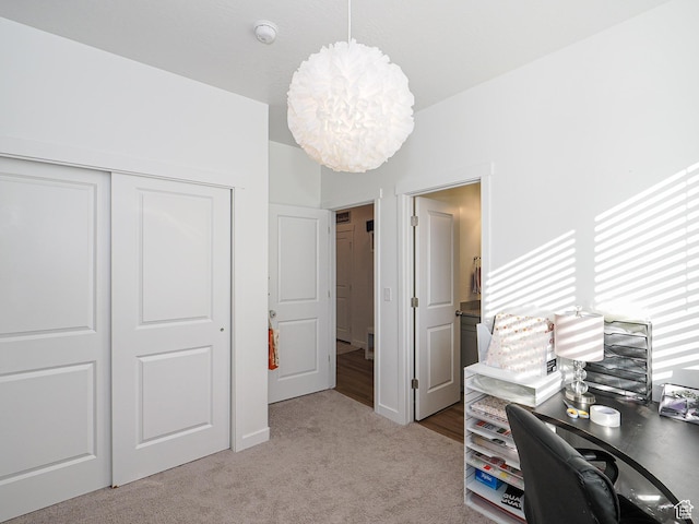 1766 E Johnstown Rd N Unit 710, Eagle Mountain, UT 84005 - office area featuring carpet and a notable chandelier