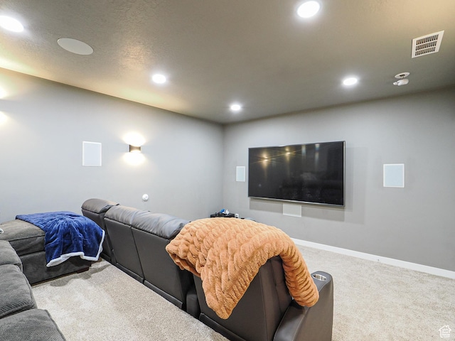 1766 E Johnstown Rd N Unit 710, Eagle Mountain, UT 84005 - carpeted home theater room featuring recessed lighting, baseboards, and visible vents