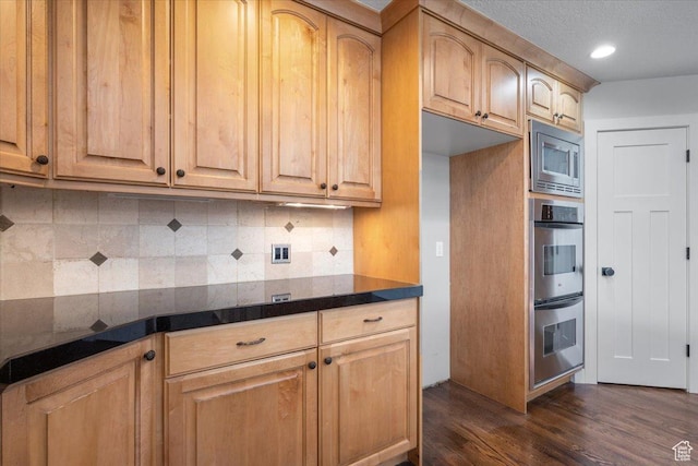 1790 N 120 E, Orem, UT 84057 - kitchen with stainless steel appliances, dark hardwood / wood-style flooring, and decorative backsplash