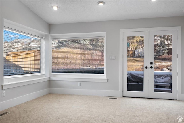 1790 N 120 E, Orem, UT 84057 - entryway with carpet flooring, a textured ceiling, and french doors