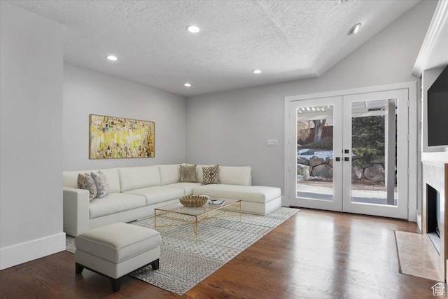 1790 N 120 E, Orem, UT 84057 - living room with hardwood / wood-style floors, french doors, and a textured ceiling