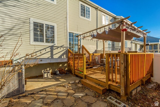 499 N 200 W Unit 19, Bountiful, UT 84010 - wooden deck with central AC unit and a pergola