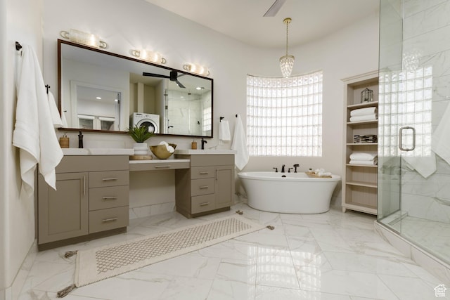 1783 N Firerock Cir, Washington, UT 84780 - bathroom featuring vanity and shower with separate bathtub