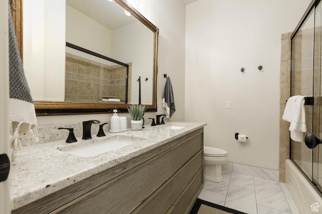 1783 N Firerock Cir, Washington, UT 84780 - full bathroom with vanity, toilet, and combined bath / shower with glass door
