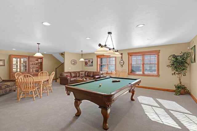 315 S Bear Lake Blvd, Garden City, UT 84028 - recreation room featuring carpet floors, billiards, recessed lighting, and baseboards