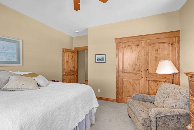 315 S Bear Lake Blvd, Garden City, UT 84028 - bedroom with light carpet, baseboards, and a ceiling fan
