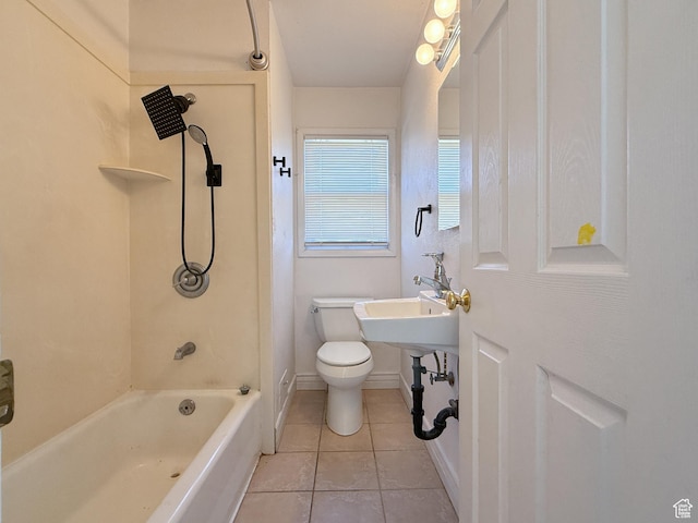 5840 S 2625 W, Roy, UT 84067 - full bathroom with baseboards, toilet, tile patterned floors, and shower / bath combination