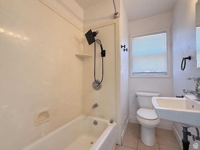 5840 S 2625 W, Roy, UT 84067 - full bath featuring tile patterned floors, toilet, baseboards, and shower / bath combination