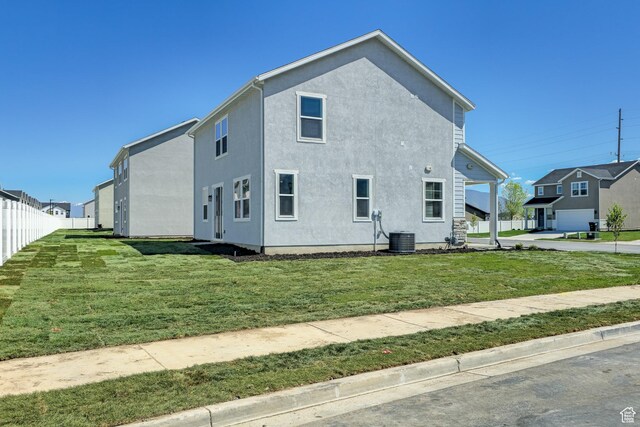 1607 N 800 W, Salem, UT 84653 - view of home's exterior featuring central AC unit and stucco siding