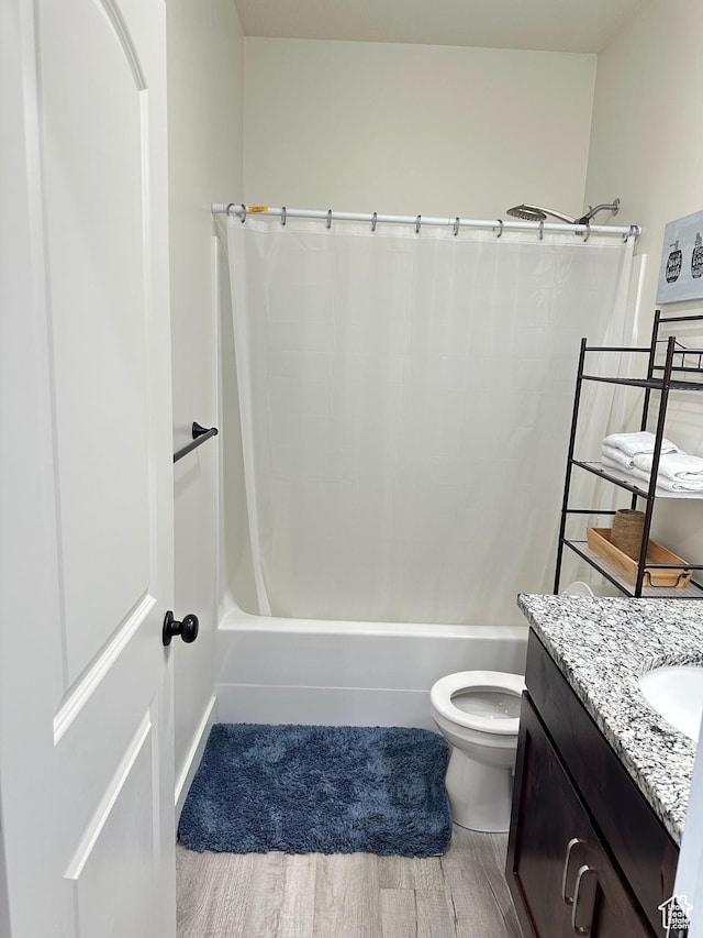 3 W 825 S, Willard, UT 84340 - full bath with wood finished floors, shower / bath combination with curtain, vanity, and toilet