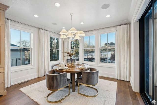 2905 E Denmark Dr, Cottonwood Heights, UT 84121 - dining space featuring baseboards, visible vents, a notable chandelier, and plenty of natural light