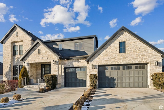 2905 E Denmark Dr, Cottonwood Heights, UT 84121 - view of front facade with driveway and stone siding