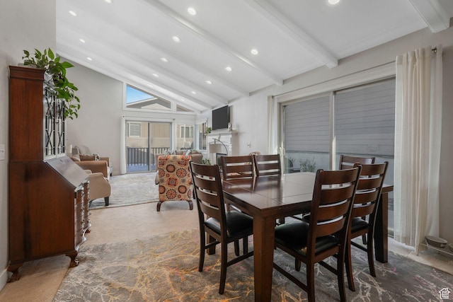 3655 E Oak Rim Way, Millcreek, UT 84109 - dining area featuring lofted ceiling with beams