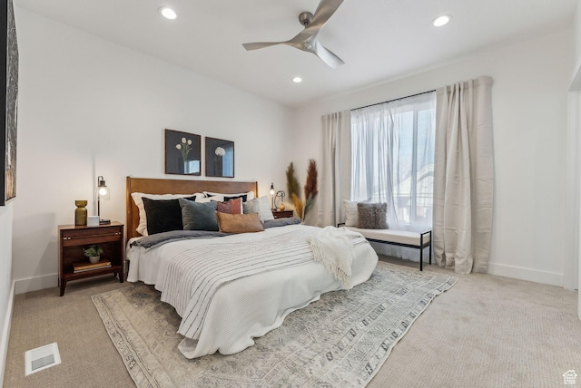 1618 S Main St Unit 2, Salt Lake City, UT 84115 - bedroom featuring light carpet and ceiling fan