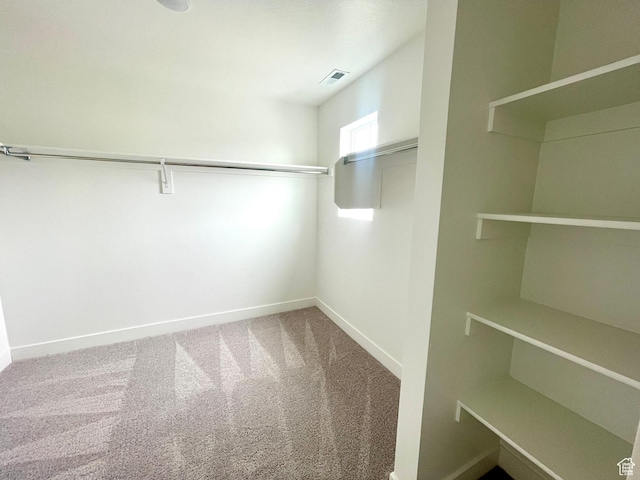 spacious closet featuring carpet floors and visible vents