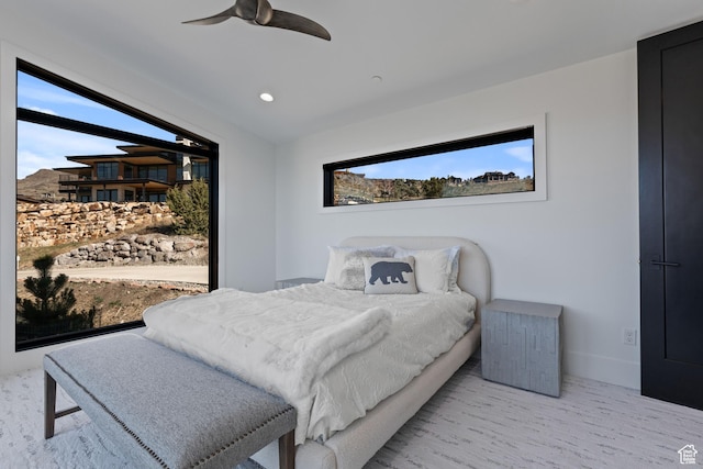 2066 E Oquirrh Mountain Cir, Heber City, UT 84032 - bedroom featuring recessed lighting, baseboards, and ceiling fan