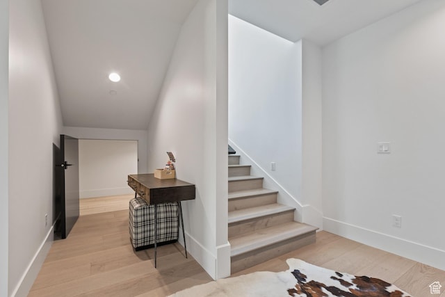 2066 E Oquirrh Mountain Cir, Heber City, UT 84032 - staircase with recessed lighting, baseboards, and wood finished floors