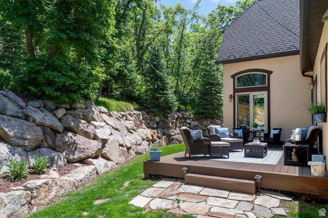1190 S Eaglenest Dr, Woodland Hills, UT 84653 - view of patio / terrace featuring a wooden deck and outdoor lounge area