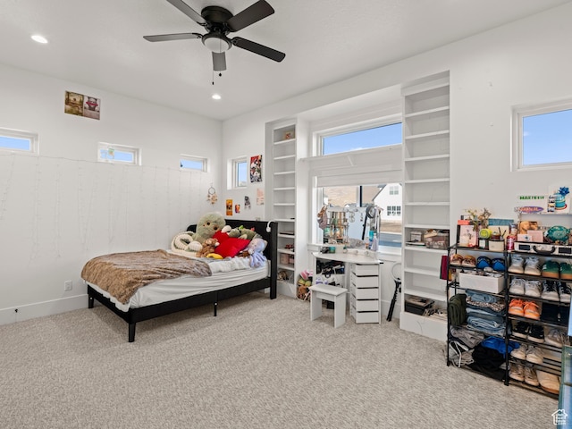 9749 N Hibiscus Ln, Eagle Mountain, UT 84005 - carpeted bedroom featuring recessed lighting and ceiling fan