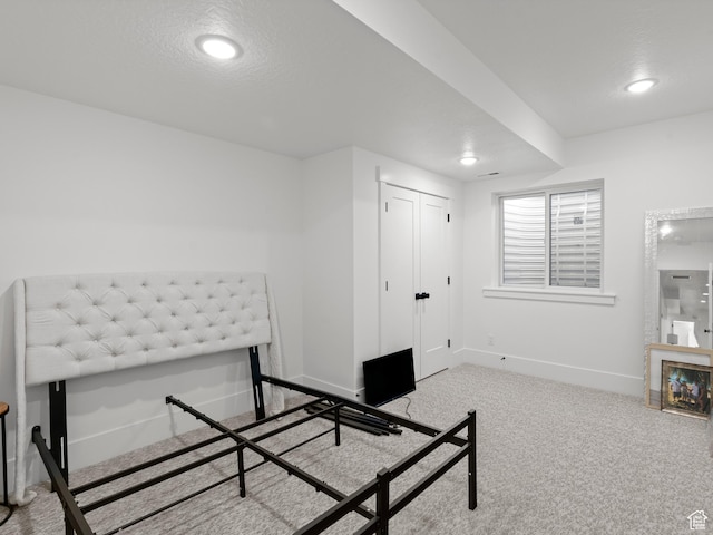 9749 N Hibiscus Ln, Eagle Mountain, UT 84005 - bedroom featuring baseboards, recessed lighting, and carpet flooring
