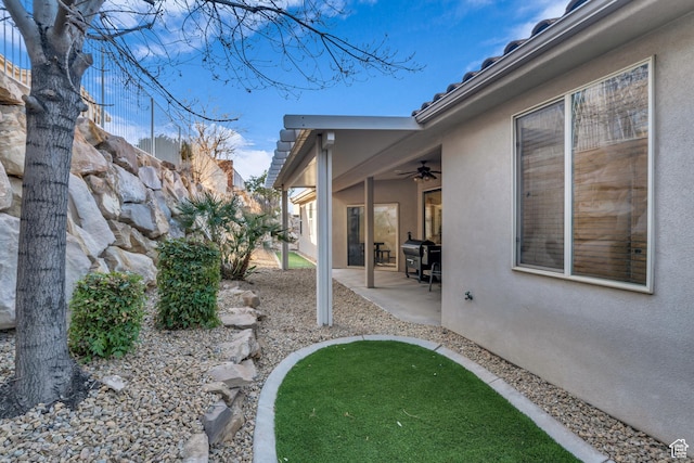 235 W Golden Eagle Cir, St George, UT 84770 - view of yard with a patio and ceiling fan