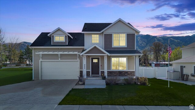 820 S 525 E, River Heights, UT 84321 - craftsman inspired home with a lawn, a mountain view, fence, and driveway