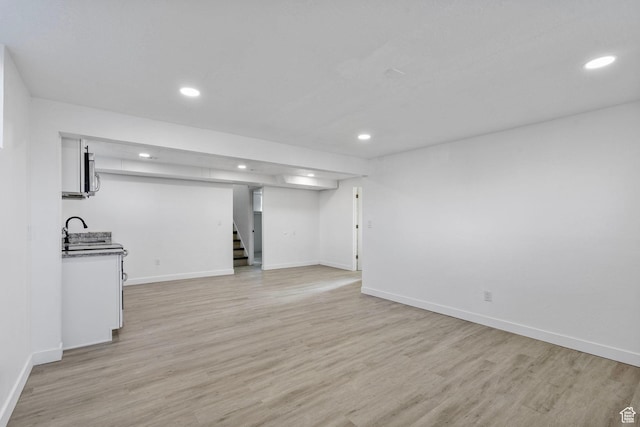 448 N 900 W, Salt Lake City, UT 84116 - finished basement featuring stairs, light wood finished floors, and recessed lighting