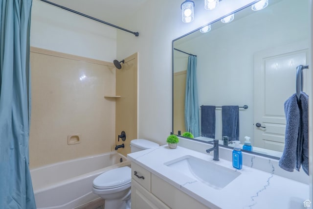 205 E Gold Bullion Way, Washington, UT 84780 - full bathroom with toilet, vanity, and shower / bath combo with shower curtain