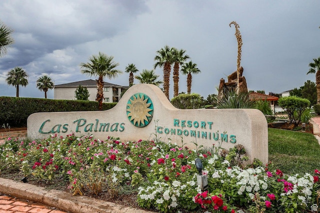 view of community sign