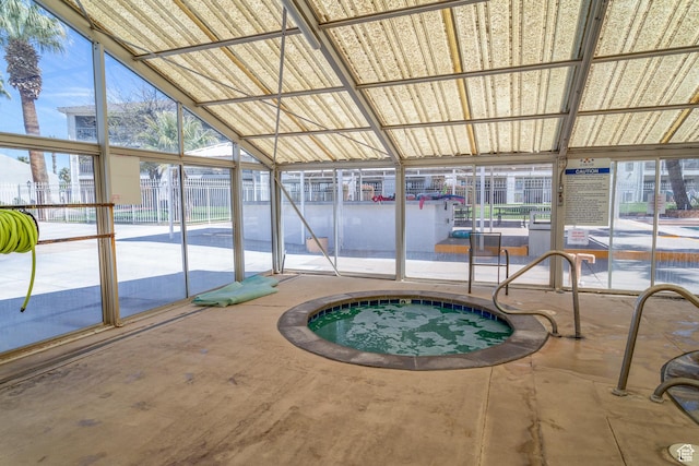 view of pool featuring an indoor in ground hot tub