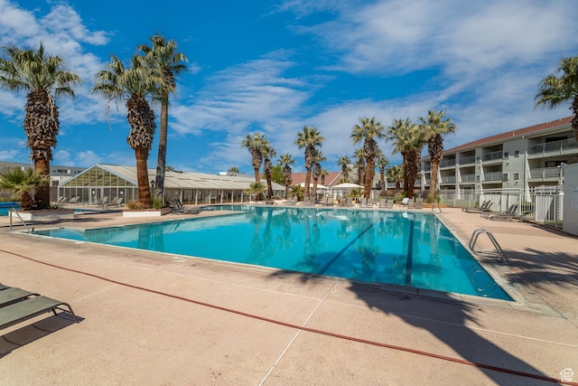 view of pool with a patio area
