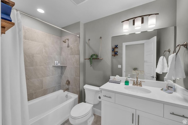 1439 N Arena Roja Dr, Washington, UT 84780 - full bathroom featuring toilet, vanity, and shower / bathtub combination with curtain