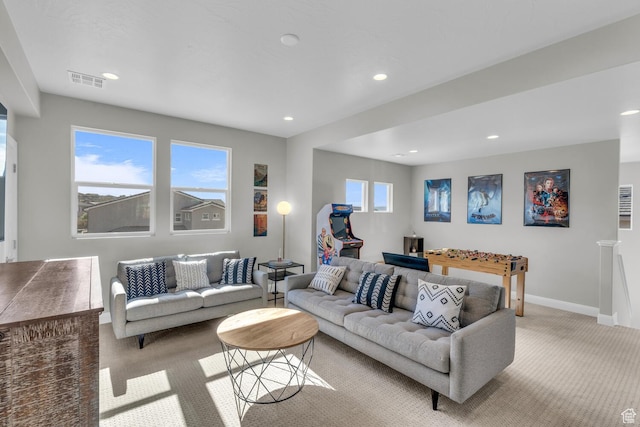 1439 N Arena Roja Dr, Washington, UT 84780 - living room featuring a wealth of natural light and light colored carpet