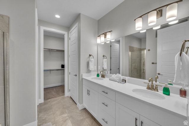 1439 N Arena Roja Dr, Washington, UT 84780 - bathroom featuring vanity and a shower with shower door