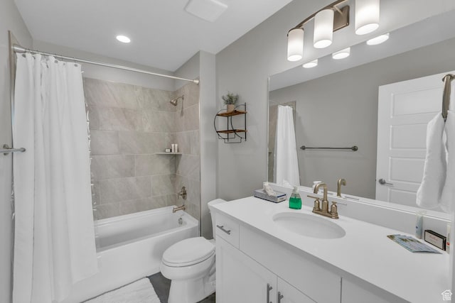 1439 N Arena Roja Dr, Washington, UT 84780 - full bathroom with toilet, vanity, and shower / bath combo with shower curtain
