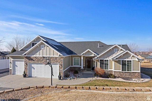 craftsman-style home with a garage