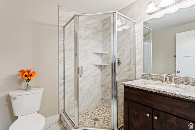 1407 N Mountain Rd, Ogden, UT 84404 - bathroom featuring vanity, a shower with door, and toilet