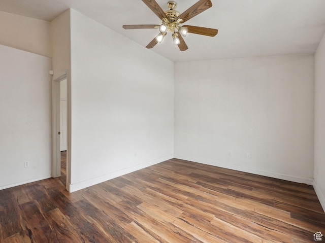 3859 S Mitchell Cv E Unit 203, South Salt Lake, UT 84115 - empty room featuring ceiling fan and dark hardwood / wood-style flooring