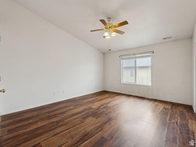 3859 S Mitchell Cv E Unit 203, South Salt Lake, UT 84115 - unfurnished room with lofted ceiling, dark hardwood / wood-style floors, and ceiling fan