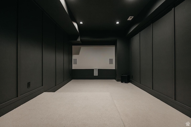 994 W Union Bench Dr S, Mapleton, UT 84664 - cinema room featuring recessed lighting, light colored carpet, and a decorative wall