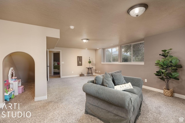 1679 N 4400 W, Plain City, UT 84404 - living room with carpet floors and a textured ceiling