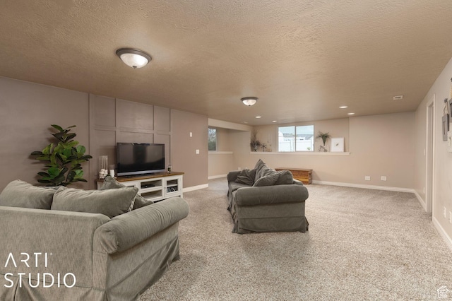 1679 N 4400 W, Plain City, UT 84404 - carpeted living room with a textured ceiling