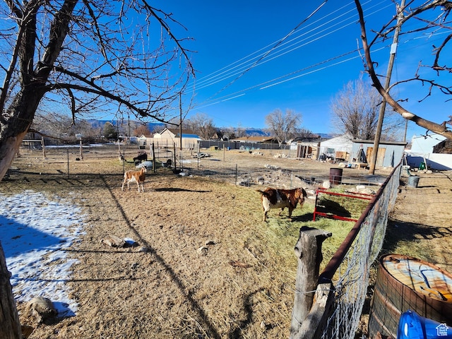 view of yard featuring a rural view