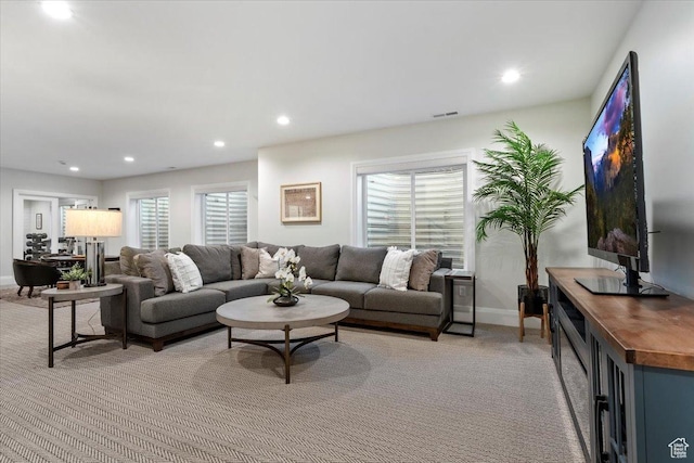 view of carpeted living room