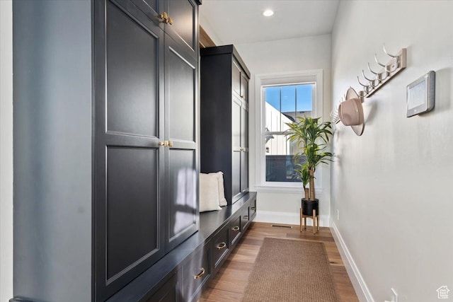 mudroom featuring hardwood / wood-style floors