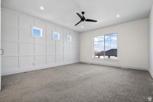 1002 W Temple Rim Ln, Payson, UT 84651 - unfurnished room featuring ceiling fan and carpet flooring