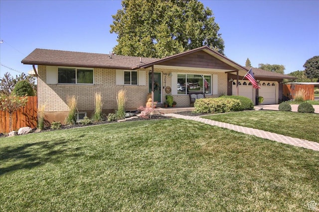 3095 N 275 E, North Ogden, UT 84414 - single story home featuring brick siding, a front yard, fence, and a garage