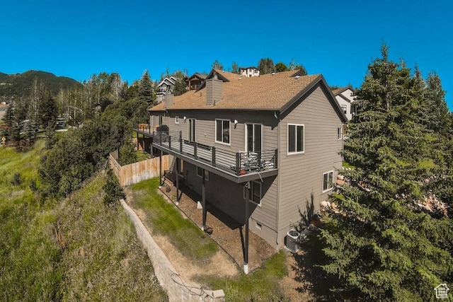 3942 View Pointe Dr, Park City, UT 84098 - rear view of property featuring central AC unit and a balcony