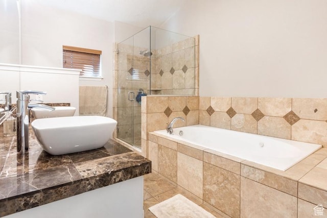 3942 View Pointe Dr, Park City, UT 84098 - bathroom featuring separate shower and tub and sink