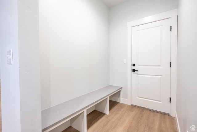mudroom featuring light hardwood / wood-style flooring